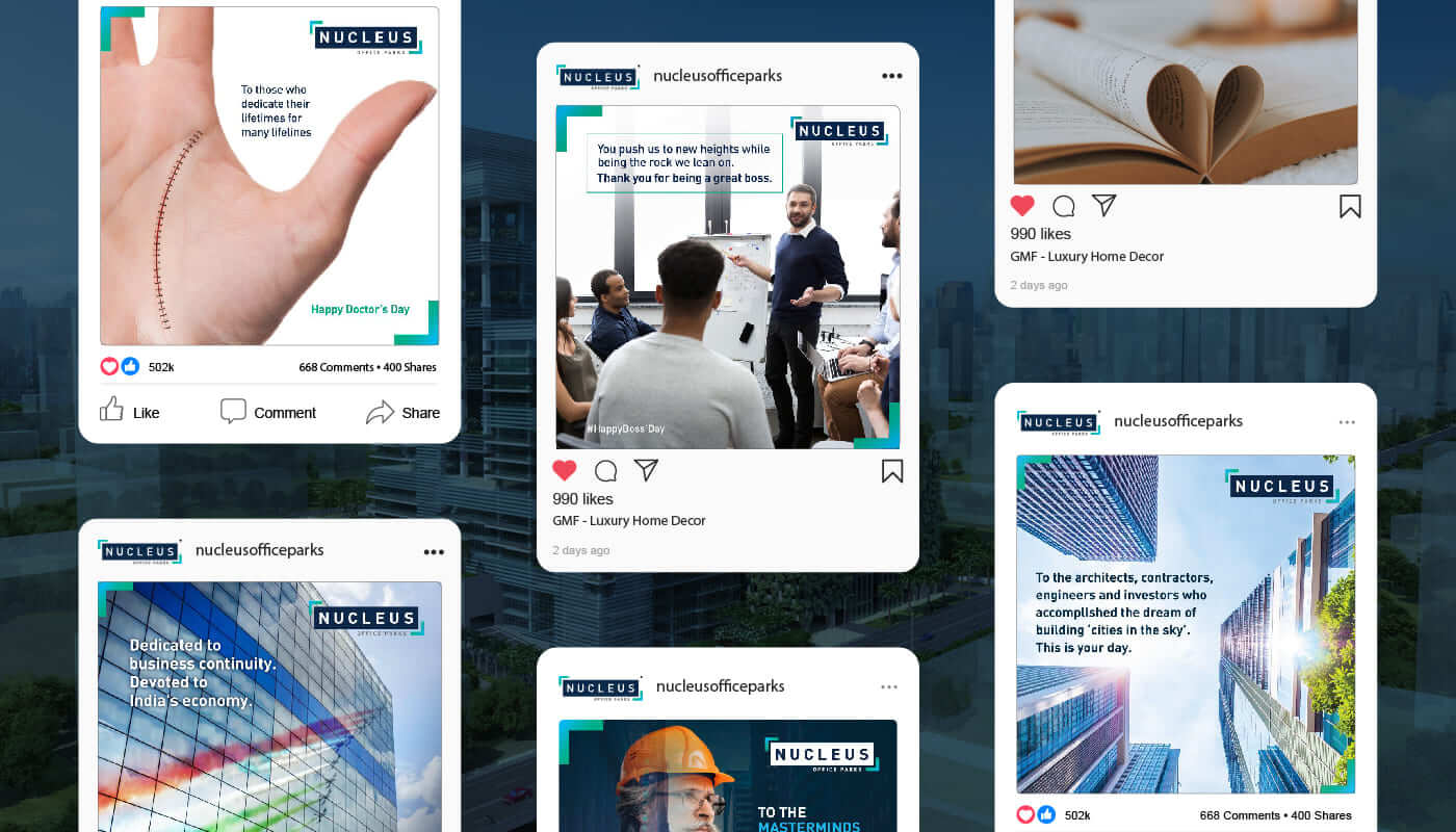 Instagram post designing for Nucleus office parks